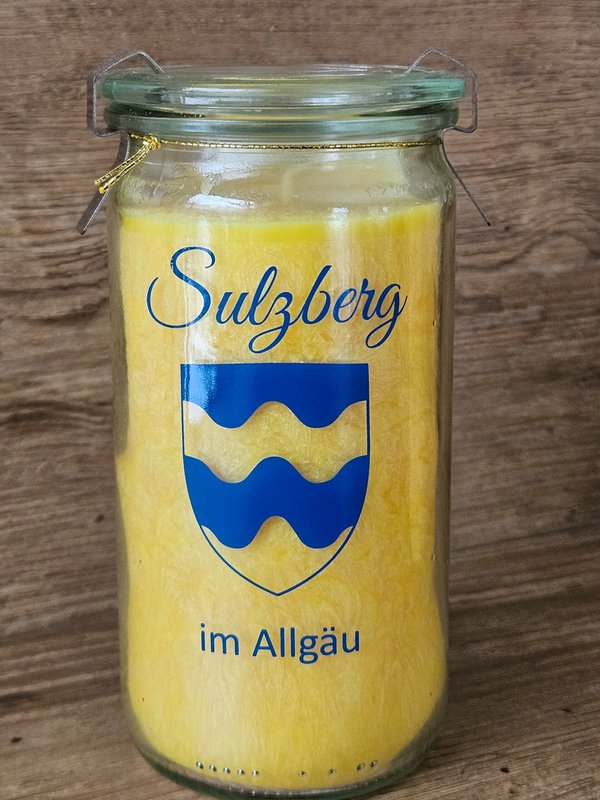 Mini-Jumbo-Kerze "Sulzberg"; im Original-Weckglas
